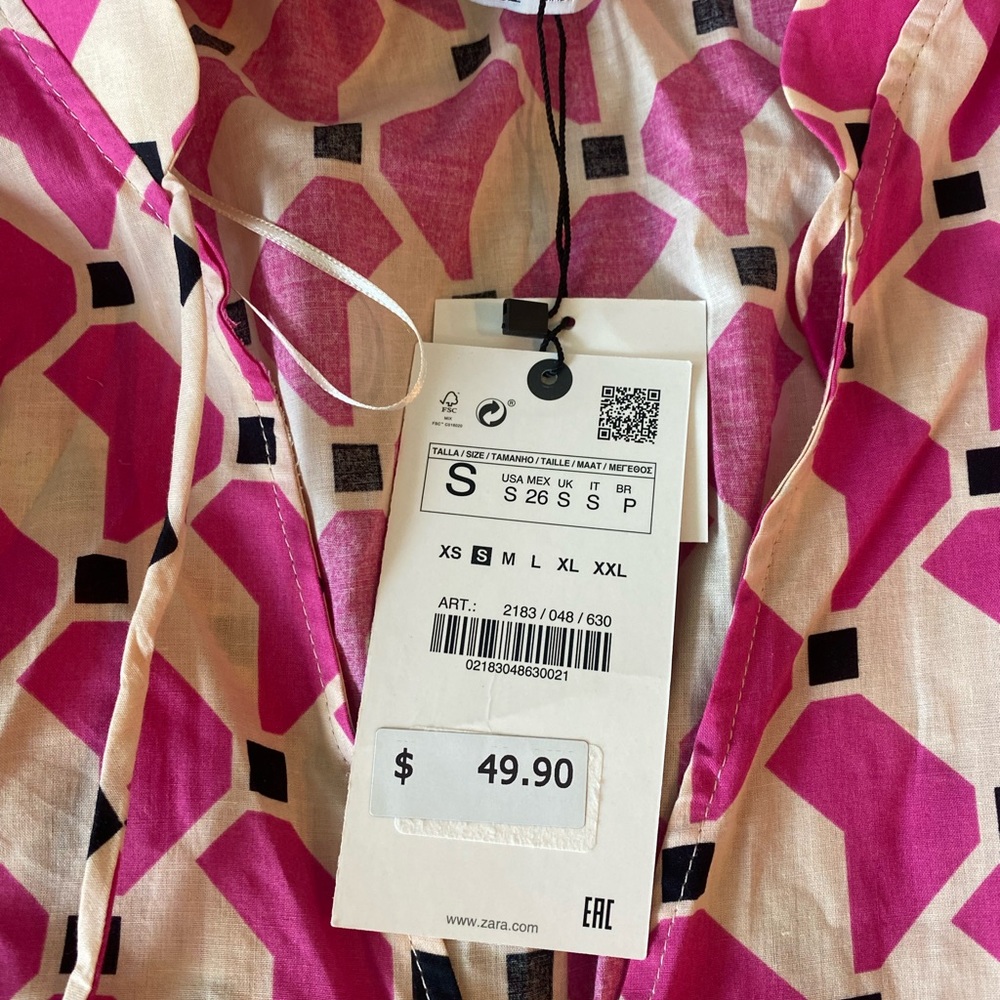 Zara pink print dress